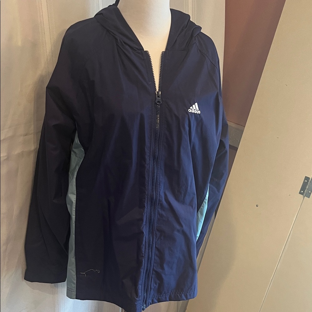 Adidas Women's Dark Blue and Aqua Ski Jacket